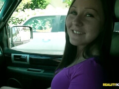 Brunette Street Seduction with Romeo Price in Car Heat