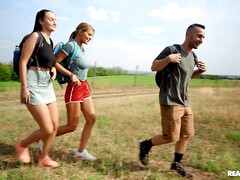 デカチン, デカパイ, 茶髪の, 巨乳な, イマラチオ, ハンガリー人, なめる, スパンキング