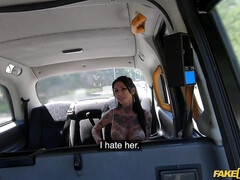 Rough fuck in the taxi with Megan Inky