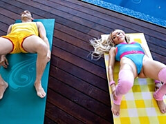 18, デカ尻, デカチン, デカパイ, ブロンド, フェラチオ, アウトドア, ガリガリ