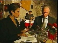 Elegant Italian Grown-up cheating husband on restaurant
