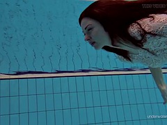 Tight brunette Russian babe Katy Soroka swims