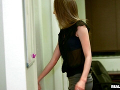 お尻, フェラチオ, 茶髪の, 開帳, ヒール, なめる, オフィス, スパンキング