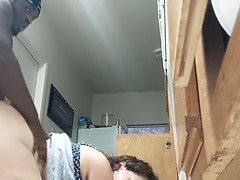 Gorda, Mamada, Pajear, Hd, Casero, Interracial, Cocina, Chupando