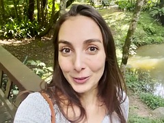 Amateur, Nana, Gros seins, Brunette brune, Allemand, Hard, Masturbation, De plein air