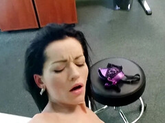 Kinky brunette with small cans gets eaten out and screwed by pervy doctor