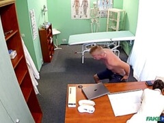 Arsch, Spermaladung, Arzt, Hundestellung, Krankenschwester, Büro, Uniform, Spanner