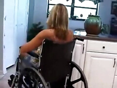 Paraplegic wheelchair pretender Renee in lesbian sex