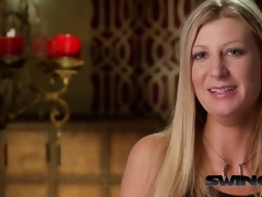Bisexuell, Blondine, Blasen, Braunhaarige, Paar, Hd, Realität, Swingers