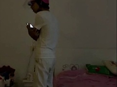 Delivery boy fucking the horny Asian Ladyboy in her house