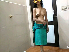 Petite Skinny Indian GF Dancing In Shalwar Suit unclothed bare For Her boyfriend