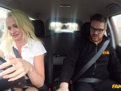 Horny car sex for busty blonde MILF