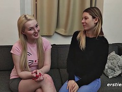 Ersties - Hot blonde shakes while Rebecca tongues her clit