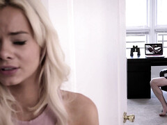 Petite beauty Elsa Jean couldn't resist her stepbrother's big cock